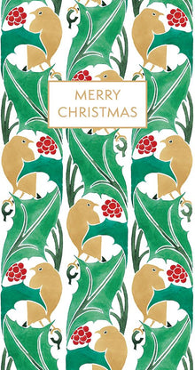Voysey Robins, Holly and Red Berries Christmas Money Wallet