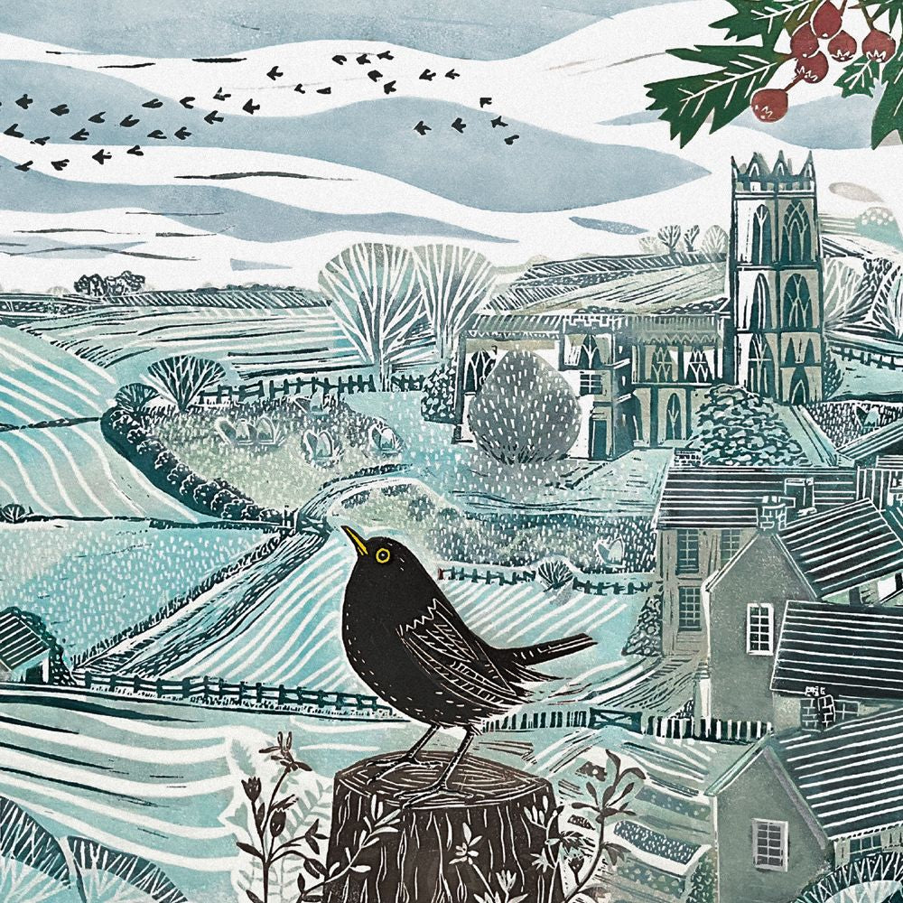 Alison Headley Winter Blackbird Christmas Card Pack