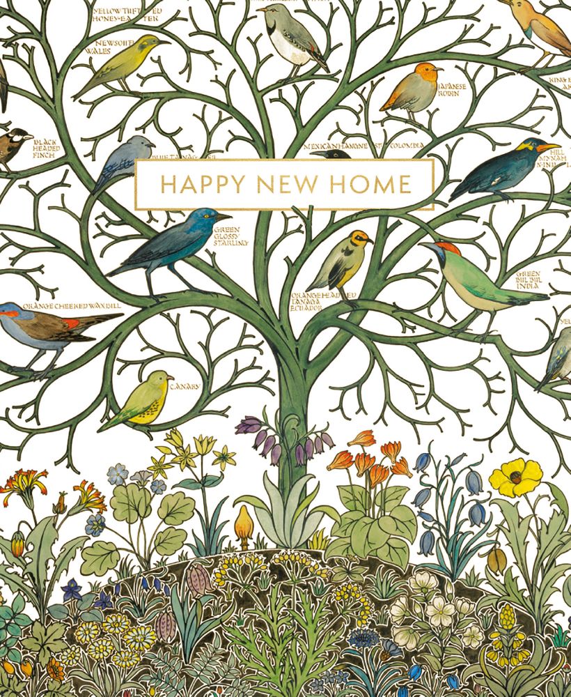 Voysey Birds of Many Climes Textile Design New Home Card