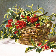 V&A Holly and Mistletoe Basket Christmas Card Pack