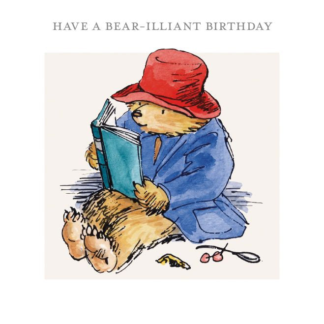 Paddington Bear Paddington Reading Birthday Card