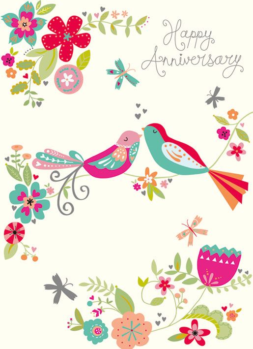 Faye Buckingham Love Birds Anniversary Card