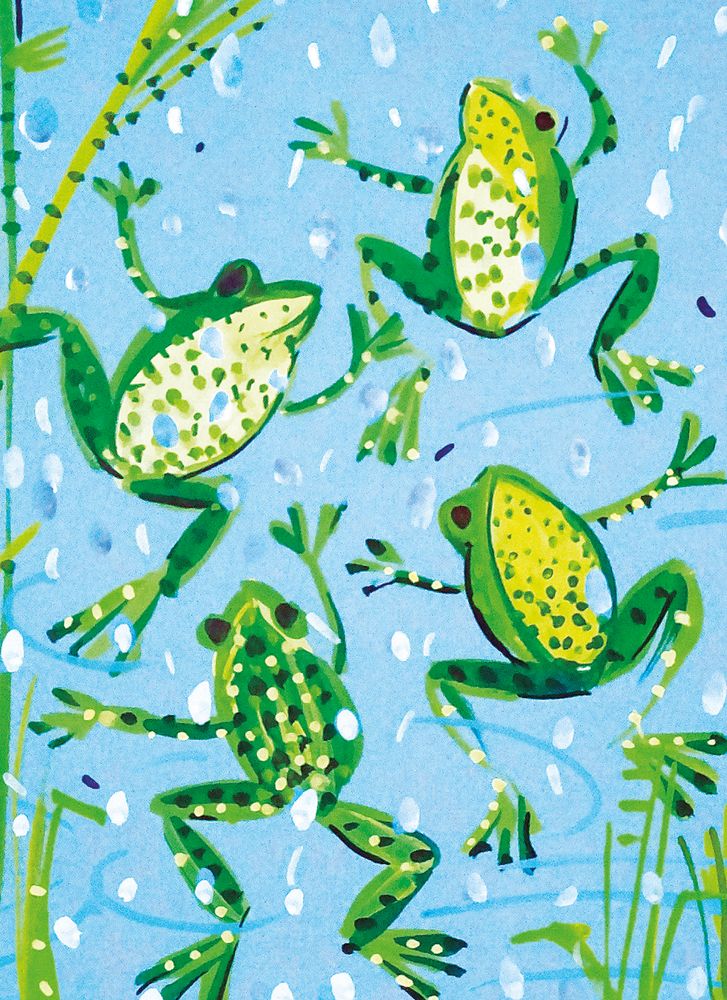 Sarah Campbell Leaping Frogs Art Card