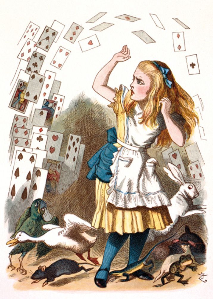 Sir John Tenniel Alice and the Shower of Cards Art Card