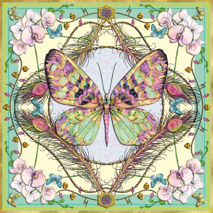 Matthew Williamson Butterfly and Orchids Art Card