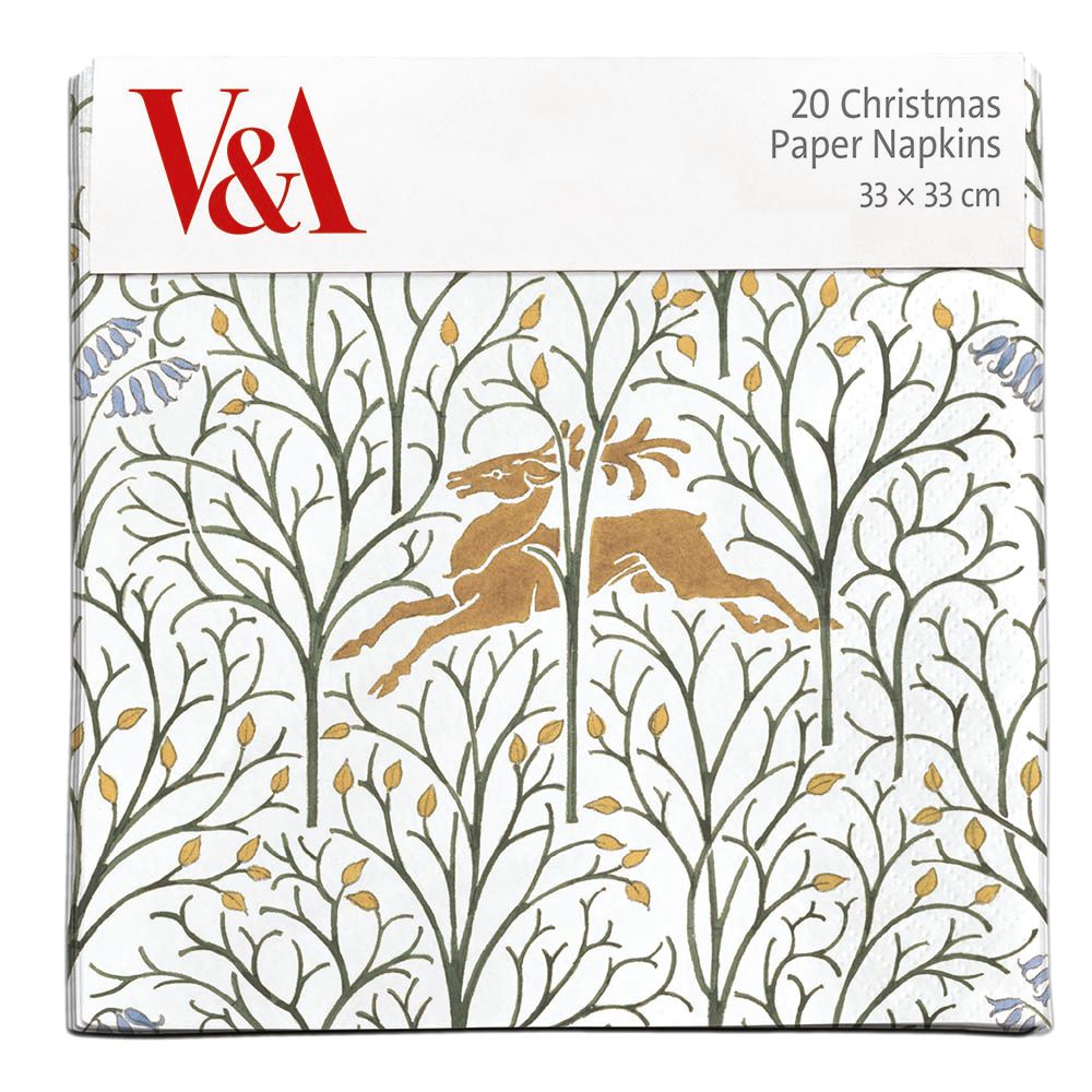 Voysey The Deer in the Forest Christmas Paper Napkins