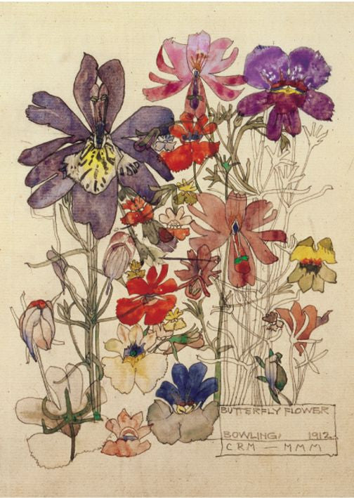 Butterfly Flower Mackintosh Art Card