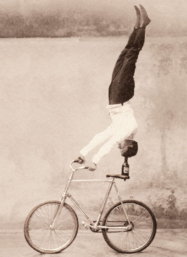 V&A Bicycle Beer Man Art Card