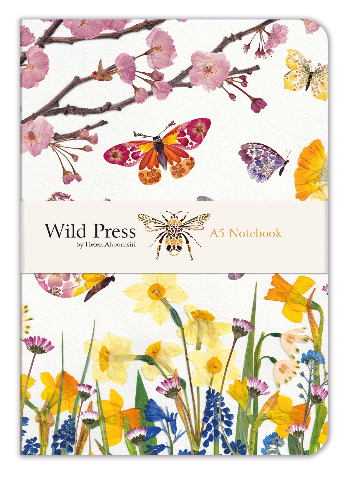 Helen Ahpornsiri Wildflowers&butterflies A5 Luxury Lined Notebook