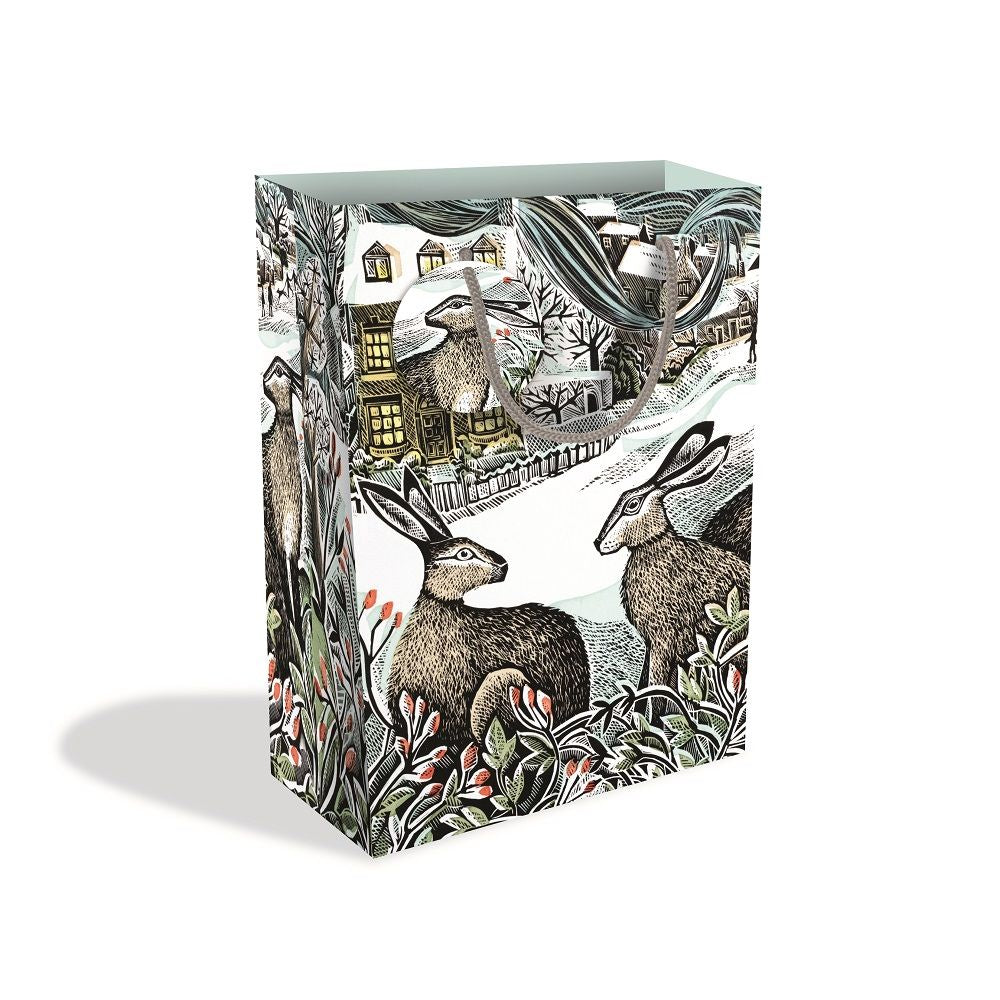 Angela Harding We Three Hares Large Giftbag Large Christmas Gift Bag