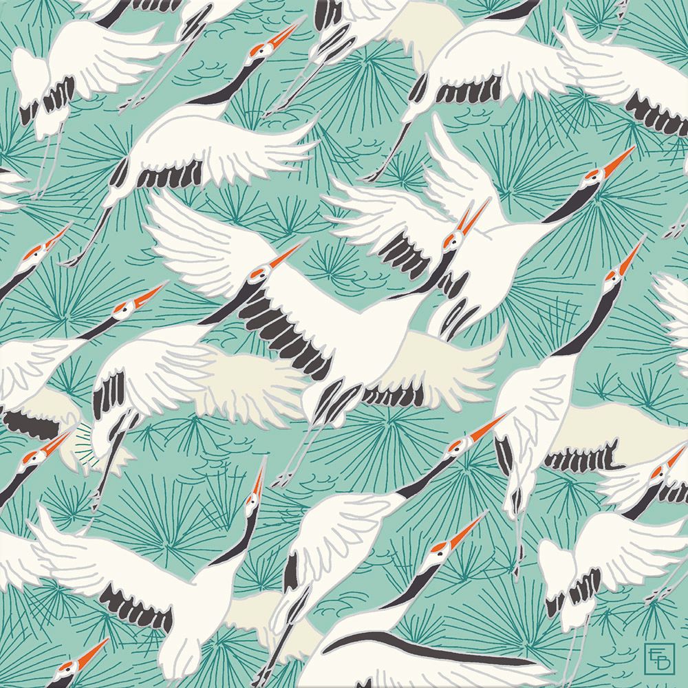 Emily Burningham Cranes Art Card