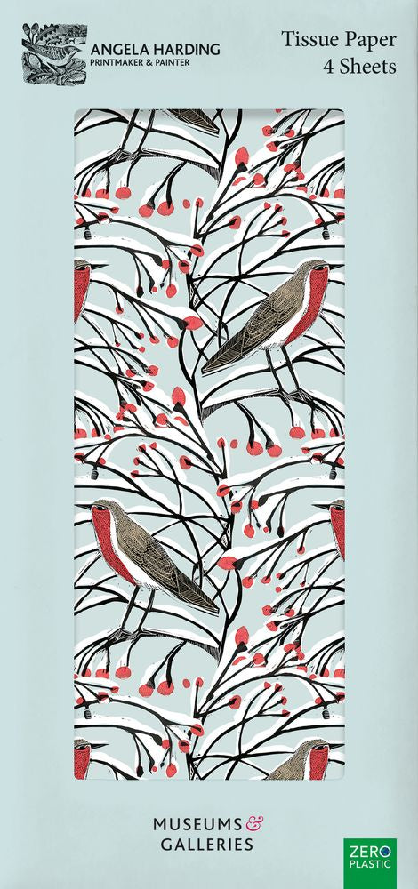 Angela Harding Robin and Berries Tissue Paper Christmas Tissue Paper
