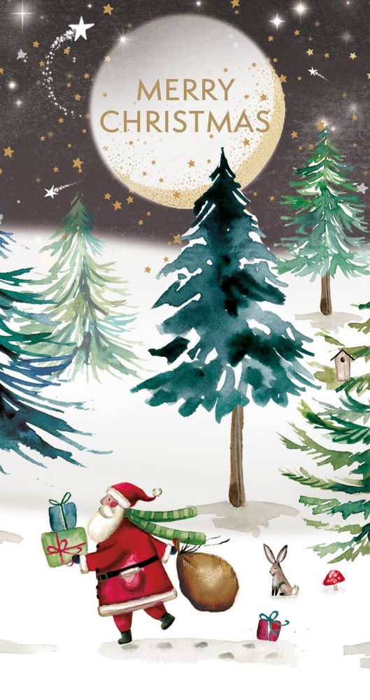 Deva Evans Moonlit Santa Christmas Money Wallet