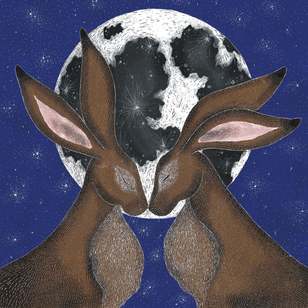 Catherine Rowe Moon Hares Art Card