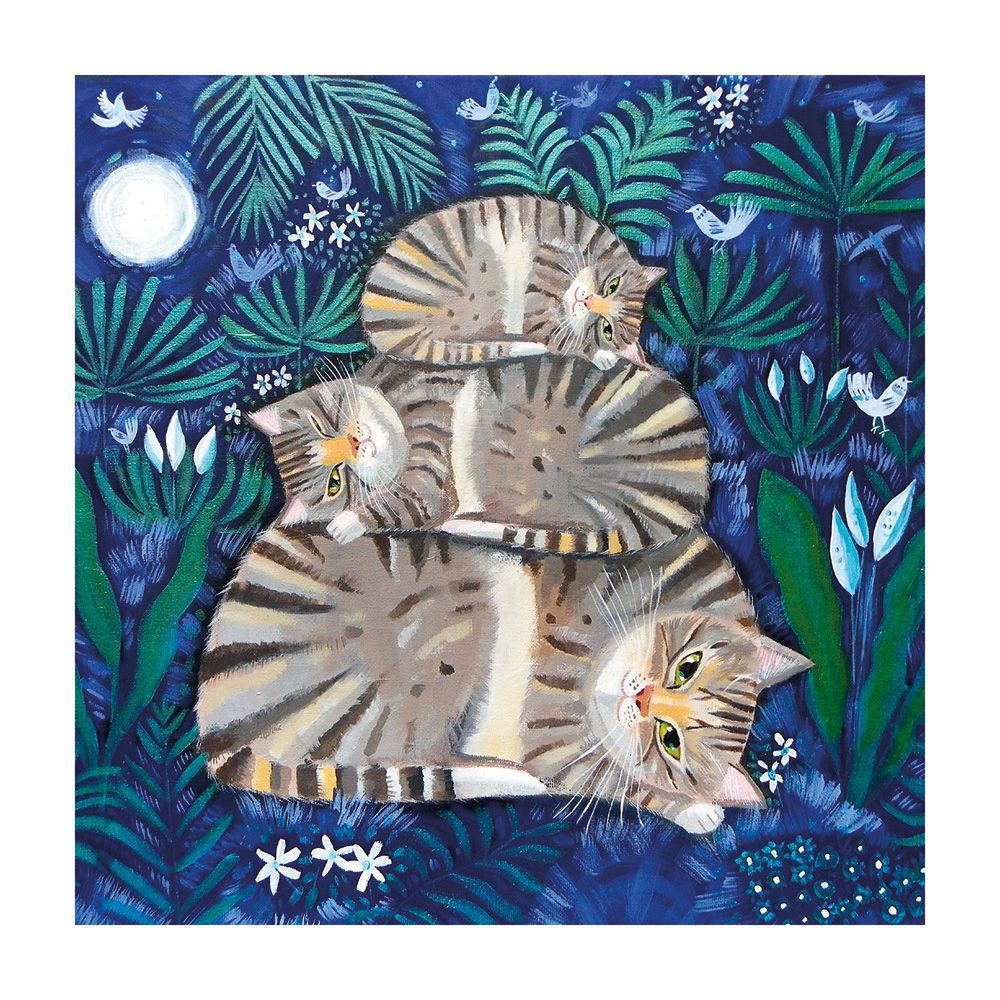 Mary Stubberfield Moonlight Cat Nap Art Card