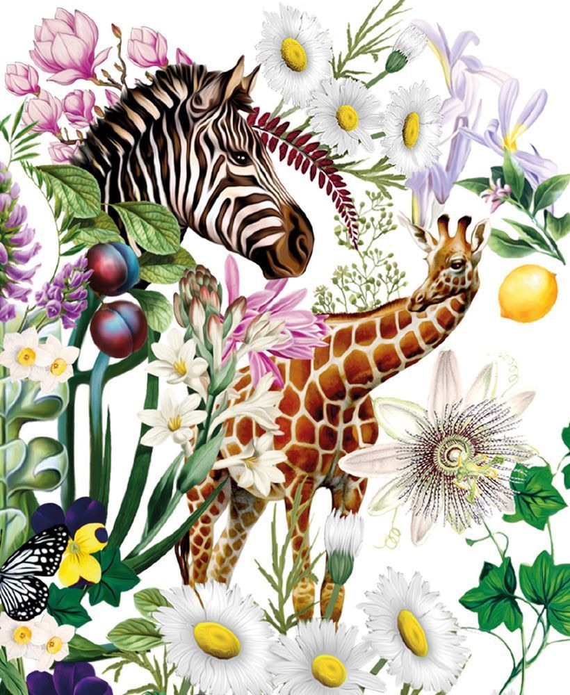 Mary Katrantzou Zebra Collage Art Card
