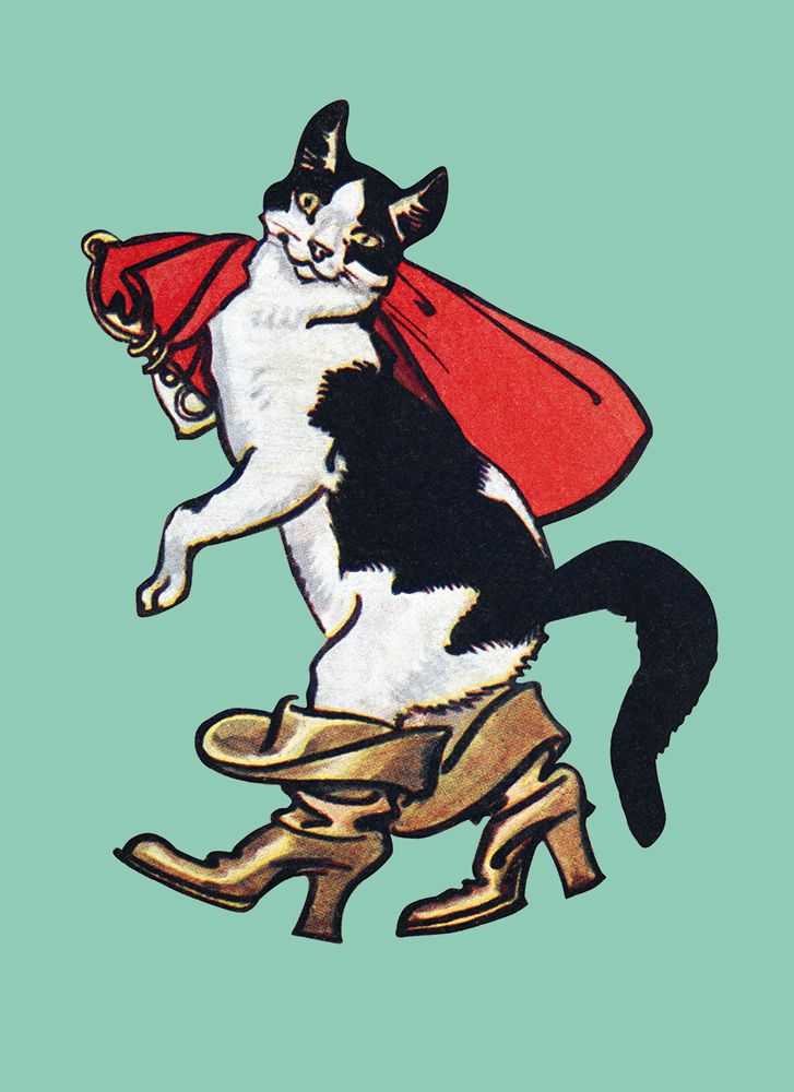 From The Old Fairy Tales F. Warne & Co. A Lunette of Puss in Boots Art Card