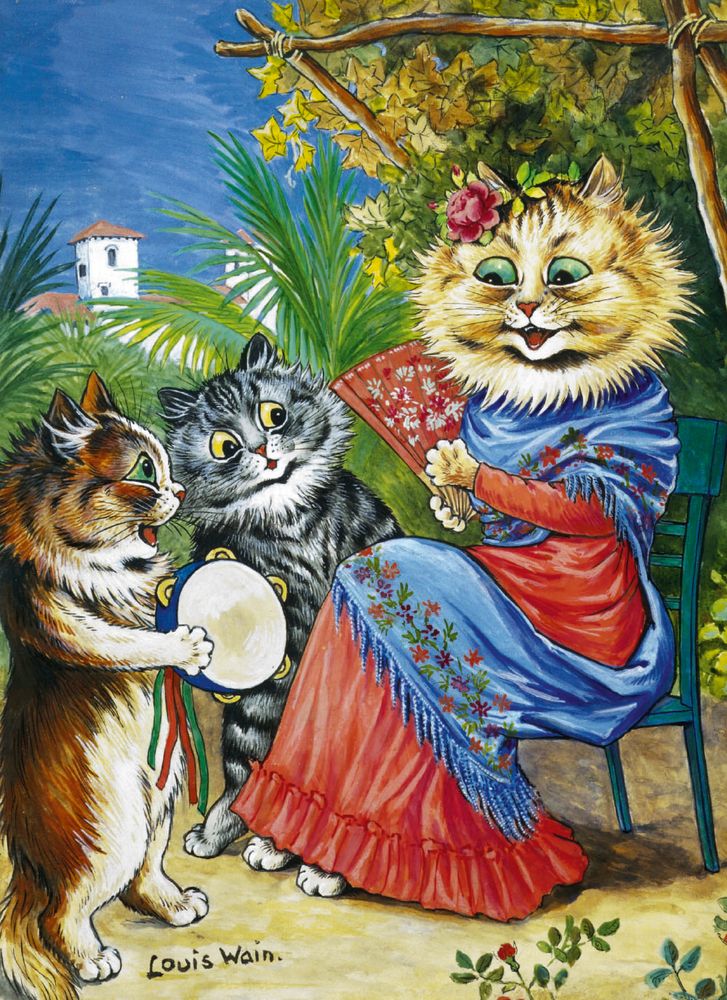 Louis Wain In Sunny Spain Art Card