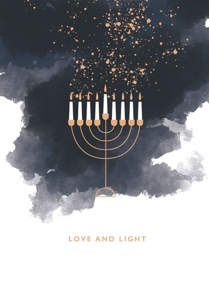 Hannukkah Love Light Peace & Blessings Card