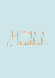 Hanukkah Pale Blue Peace & Blessings Card