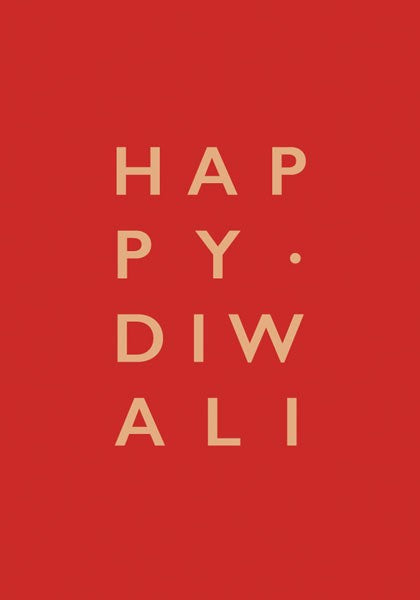 Diwali Red Text Peace & Blessings Card