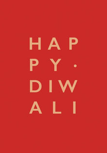 Diwali Red Text Peace & Blessings Card