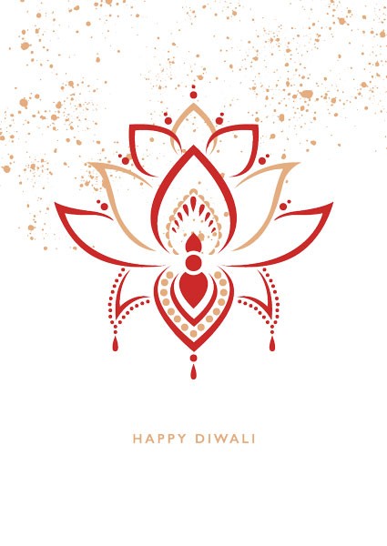 Diwali Flower Splatter Peace & Blessings Card