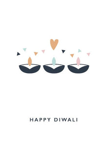 Diwali Heart and Candles Peace & Blessings Card