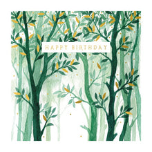 Happy Birthday Green Trees Natural Phenomenon Card