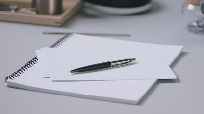 Jotter Ballpoint Pen | Bond Street Black with Chrome Trim | Medium Point Blue Ink | Gift Box