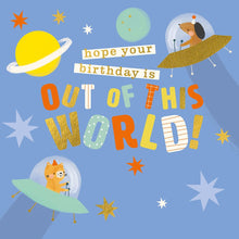 Out of This World Birthday Party Time Card
