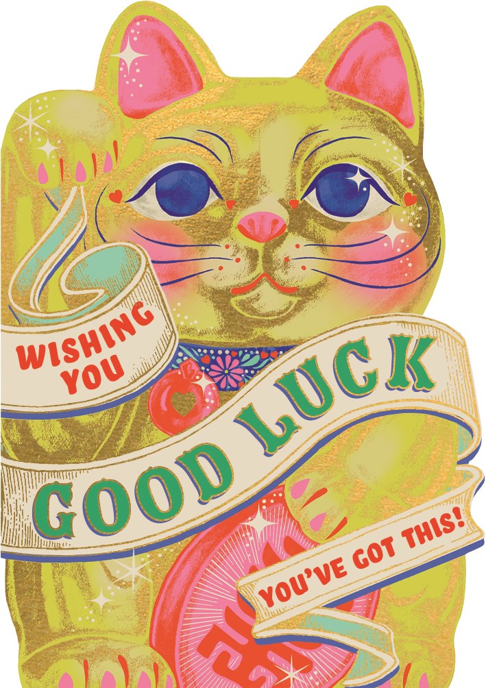 Lucky Cat Good Luck Card