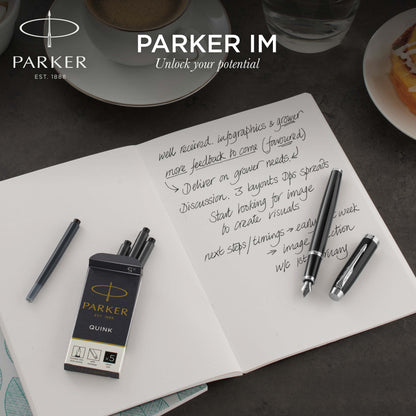 Parker IM Fountain Pen | Dark Espresso with Chrome Trim - Medium Nib
