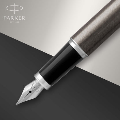 Parker IM Fountain Pen | Dark Espresso with Chrome Trim - Medium Nib