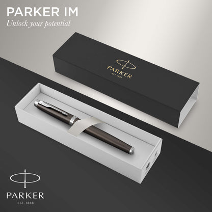 Parker IM Fountain Pen | Dark Espresso with Chrome Trim - Medium Nib