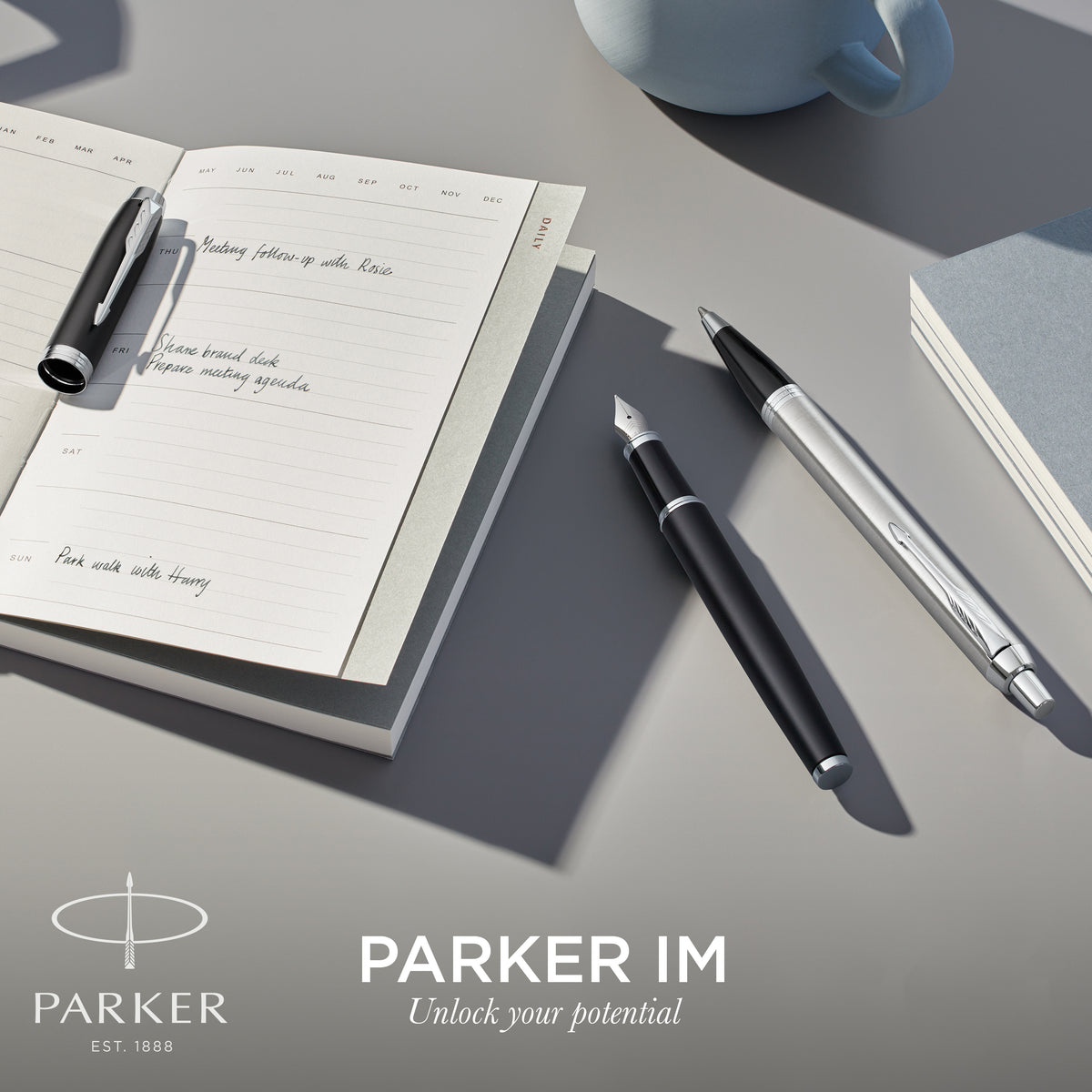 Parker IM Ballpoint | Black with Chrome Trim | Medium Blue