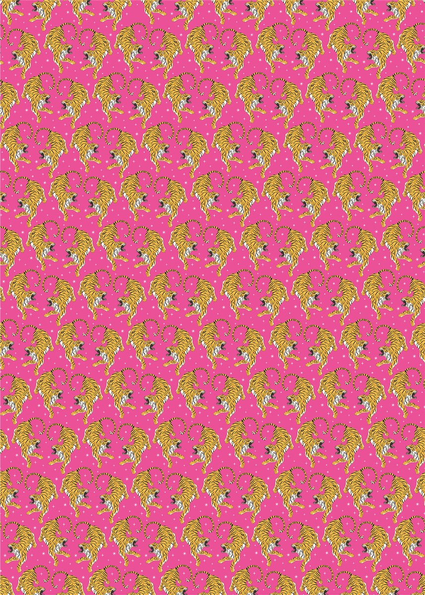 Pink Tigers Roll Wrap