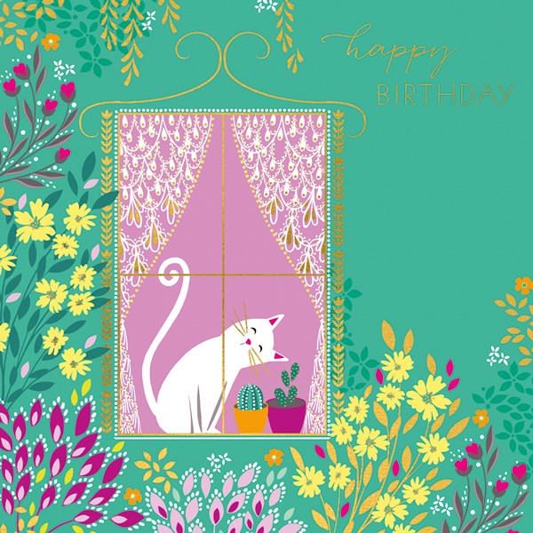 Cat in Window Sara Miller Card