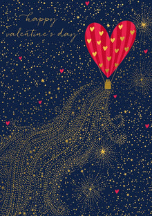 Hot Air Love Balloon Valentine's Day Card