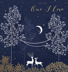 One I Love White Deer Christmas Card