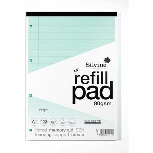 Silvine A4 Tinted Refill Pad - Blue