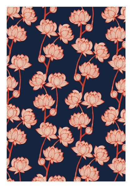 Blossom on Navy Sakura Heights Card