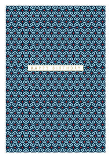 Happy Birthday Blue Pattern Sakura Heights Card