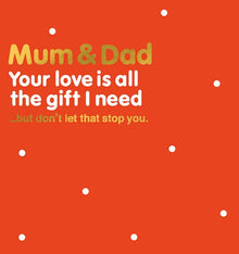 Mum & Dad Gift Christmas Card