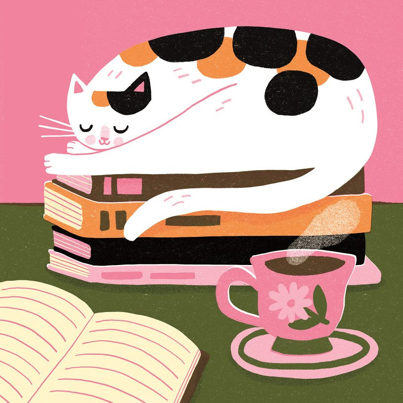 Cat on Books Sunpatch Cats Card