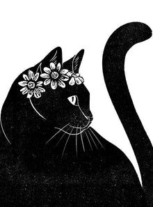 Black Cat Tidal Ink Card