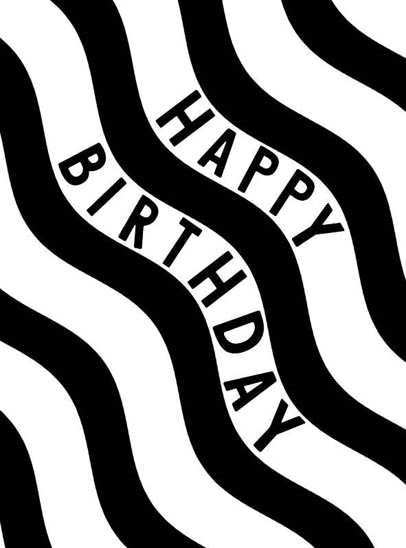 Happy Birthday Waves Tidal Ink Card