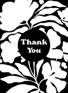 Monochrome Floral Thank You Card