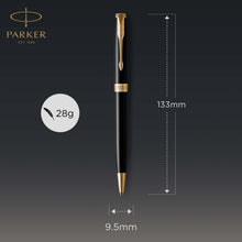 Parker Sonnet Ballpoint Pen | Black Lacquer with Gold Trim | Medium Point Black Ink | Gift Box