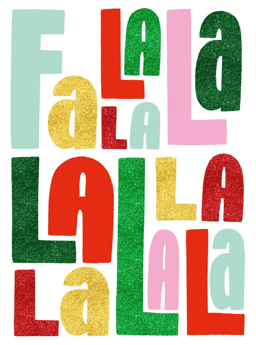 Fa La La Text Christmas Card